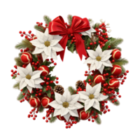 Wreath made of holly leaves and berries Ai Generative png