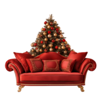 Kerstmis boom cadeaus en fauteuil ai generatief png