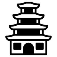 Pagoda icon illustration, for UIUX, Infographic, etc vector
