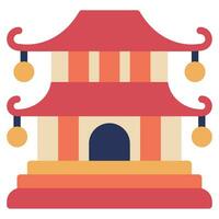 Pagoda icon Illustration, for UIUX, Infographic, etc vector