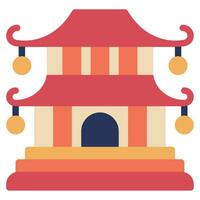 Pagoda icon Illustration, for UIUX, Infographic, etc vector