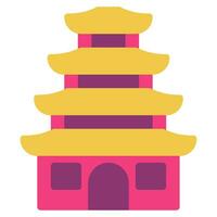 Pagoda icon illustration, for UIUX, Infographic, etc vector