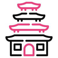 Pagoda icon illustration, for UIUX, Infographic, etc vector