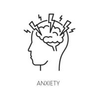 Anxiety psychological problem, mental health icon vector