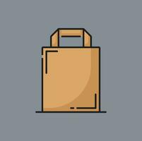 Cardboard lunch box isolated craft food container vector