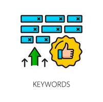 Keywords. SEM, search engine marketing icon vector