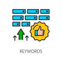 Keywords. SEM, search engine marketing icon vector