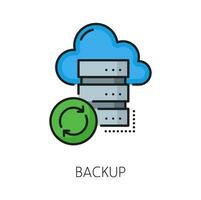 Backup, CDN content delivery network icon, server vector