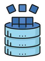 Data server color icon, database storage network vector