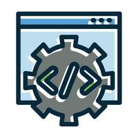 Coding Vector Thick Line Filled Dark Colors