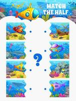 Match the half game with underwater landscape vector