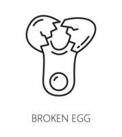 Broken egg ingredient for bakery and pastry food vector