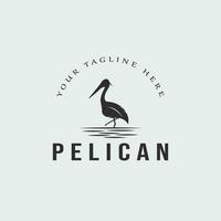 pelican bird logo vintage vector illustration template icon graphic design