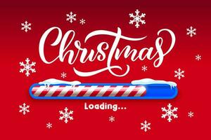 Christmas loading bar with candy cane slider vector