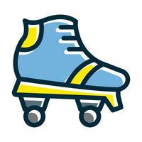 Roller Skate Vector Thick Line Filled Dark Colors