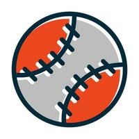 Baseball Vector Thick Line Filled Dark Colors