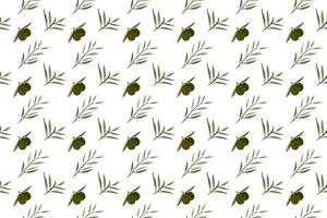 olive and branch herb as seamless pattern background vector