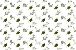 olive and branch herb as seamless pattern background vector