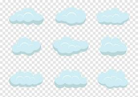 blue cloud cartoon set on background vector