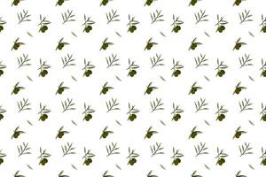 Olive bouquet with green leaf as seamless pattern background vector