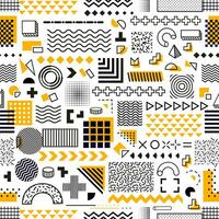 Memphis geometric shapes seamless pattern vector