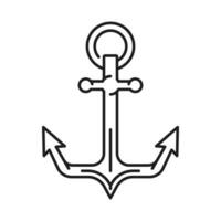 Marine ship or vessel anchor outline icon or sign vector