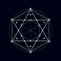 Mystical sacred sign isolate magic geometric shape vector