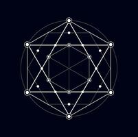 Mystical sacred sign isolate magic geometric shape vector