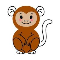 Cartoon monkey animal character with math shape vector