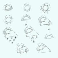 contour isometric weather forecast icons vector