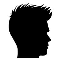 Crew Cut hair Silhouette isolated on a white background, Men hair cut Vector, Crew haircut Vector