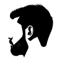 Crew Cut hair Silhouette isolated on a white background, Men hair cut Vector, Crew haircut Vector