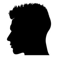 Crew Cut hair Silhouette vector Free, Men hair cut Vector, Crew haircut Vector