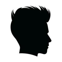 Fade haircut Silhouette clipart, Men hair cut Vector, Trendy stylish Male hairstyle Silhouette vector