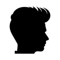 copete Corte de pelo silueta clipart, hombres pelo cortar vector, de moda elegante masculino peinado silueta vector