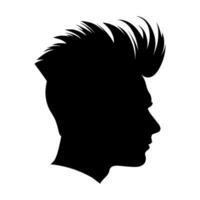 Pompadour haircut Silhouette Vector Free, Men hair cut Vector, Trendy stylish Male hairstyle Silhouette