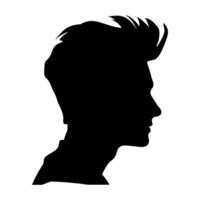 copete Corte de pelo silueta clipart, hombres pelo cortar vector, de moda elegante masculino peinado silueta vector