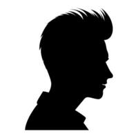 copete Corte de pelo silueta vector gratis, hombres pelo cortar vector, de moda elegante masculino peinado silueta