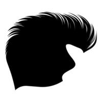 Pompadour haircut Silhouette clipart, Men hair cut Vector, Trendy stylish Male hairstyle Silhouette vector