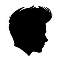 copete Corte de pelo silueta vector gratis, hombres pelo cortar vector, de moda elegante masculino peinado silueta