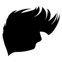 copete Corte de pelo silueta clipart, hombres pelo cortar vector, de moda elegante masculino peinado silueta vector