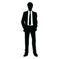 un empresario vector silueta, un hombre vector aislado en un blanco fondo, un corporativo persona negro vector