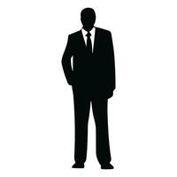 A Businessman vector Silhouette, A Man vector isolated on a white background, A Corporate person Black vector