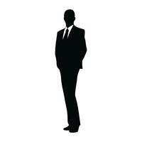 A Businessman vector Silhouette, A Man vector isolated on a white background, A Corporate person Black vector