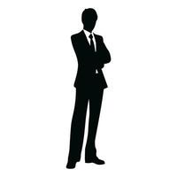 un empresario vector silueta, un hombre vector aislado en un blanco fondo, un corporativo persona negro vector