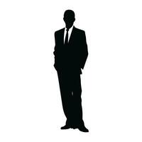 A Businessman vector Silhouette, A Man vector isolated on a white background, A Corporate person Black vector