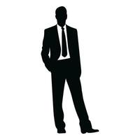 A Businessman vector Silhouette, A Man vector isolated on a white background, A Corporate person Black vector