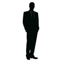 A Businessman vector Silhouette, A Man vector isolated on a white background, A Corporate person Black vector