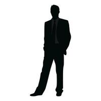 A Businessman vector Silhouette, A Man vector isolated on a white background, A Corporate person Black vector