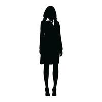 A Business woman vector Silhouette, A Girl vector isolated on a white background, Corporate person Black vector